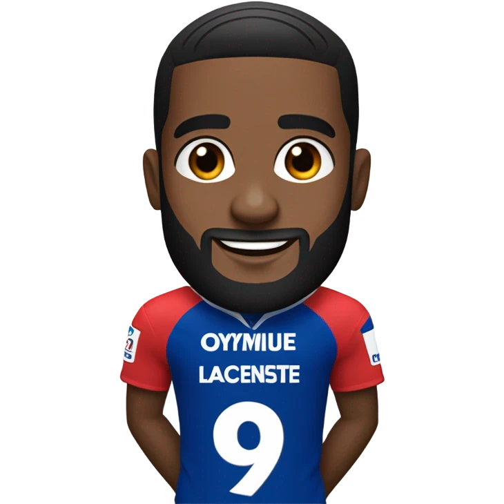 Lacazette ad OL logo and number 9 emoji