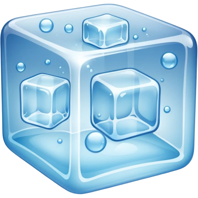 ice cube with small bubbles in it emoji