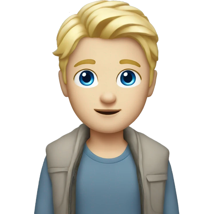 memoji blond hair, blue eyes, boy,  emoji