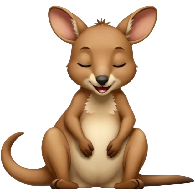 Cinematic Realistic Cute Yawning Kangaroo Portrait Emoji, Head tilted slightly with a dramatic, wide-open yawn, showcasing a soft, textured tawny coat with gently drooping ears and half-closed, drowsy eyes, rendered in exquisite natural detail, high shine, relaxed yet expressive, styled with a dash of rustic charm, soft glowing outline, capturing the essence of a sleepy yet affectionate kangaroo that appears ready to stretch out and settle into a peaceful nap! emoji