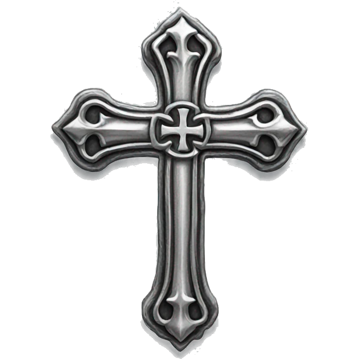 Silver gothic cross emoji