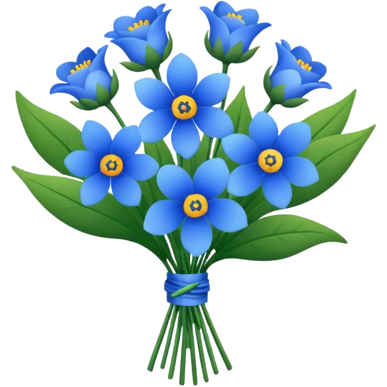 a bouquet of blue flowers emoji