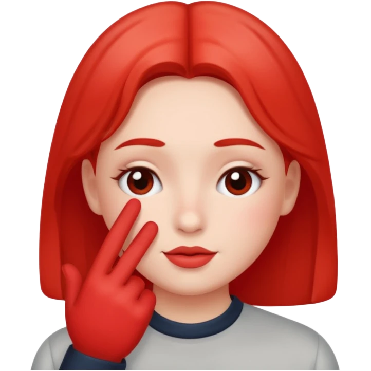 blushing with fingers emoji