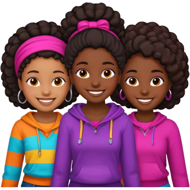 Black girls playing emoji