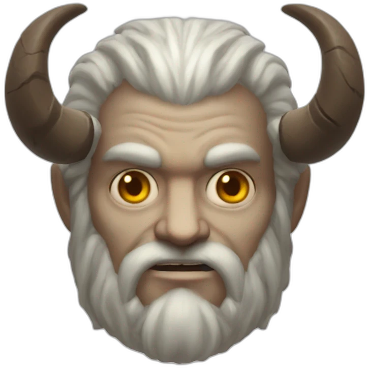 head of Mimir with horns from the God of War emoji