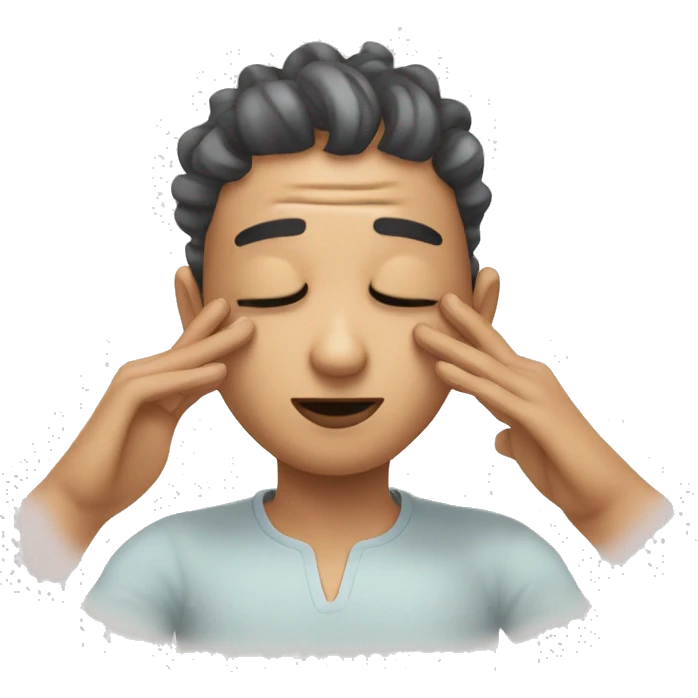 Spiral eyes emoji getting head massage emoji
