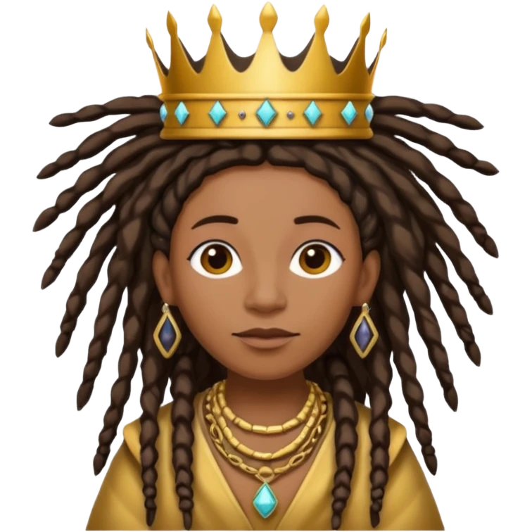 Black Nan with dreads and a crown  emoji