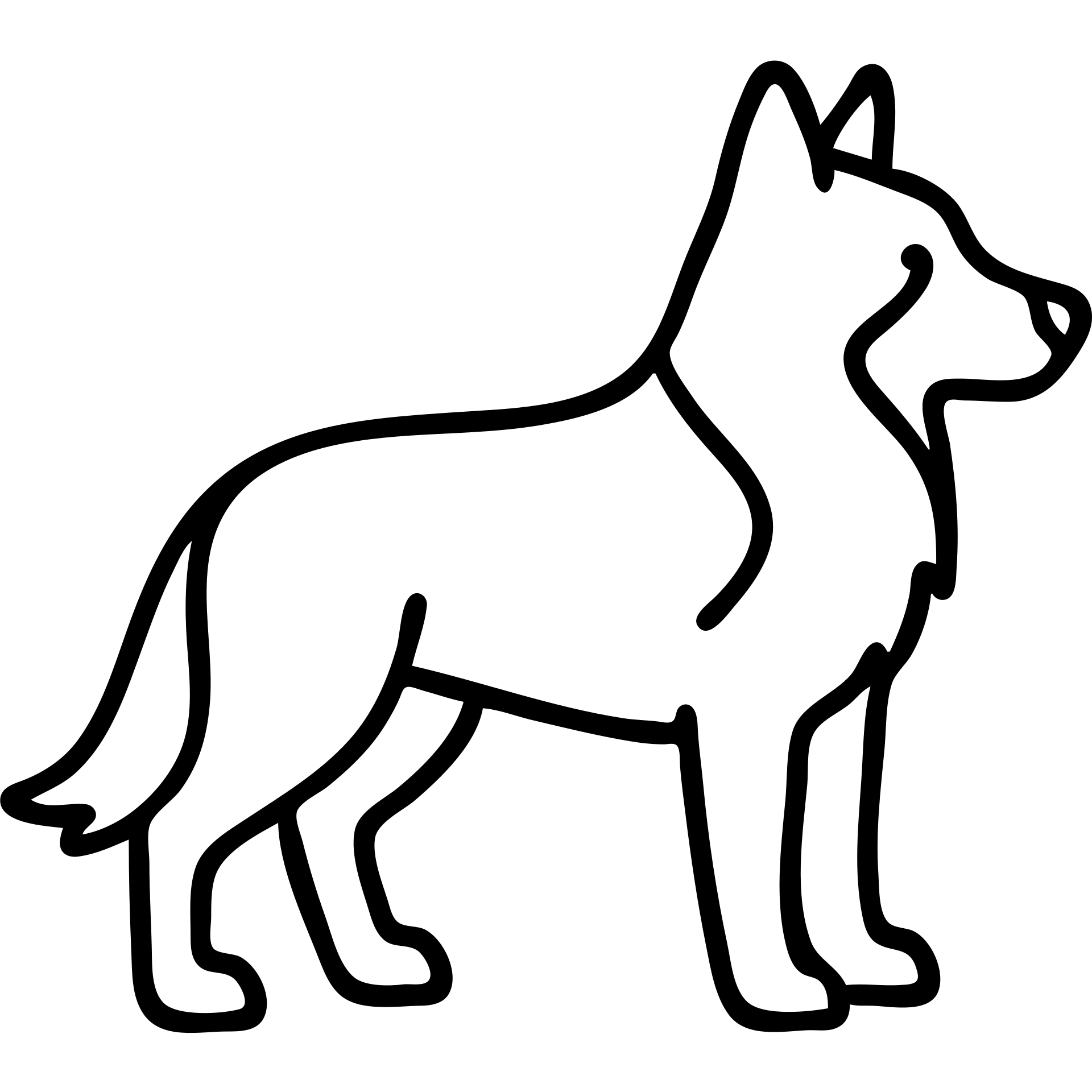 Black and white shepherd dog outline with distinct markings emoji