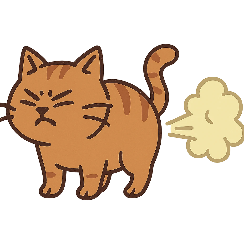 A farting cat emoji