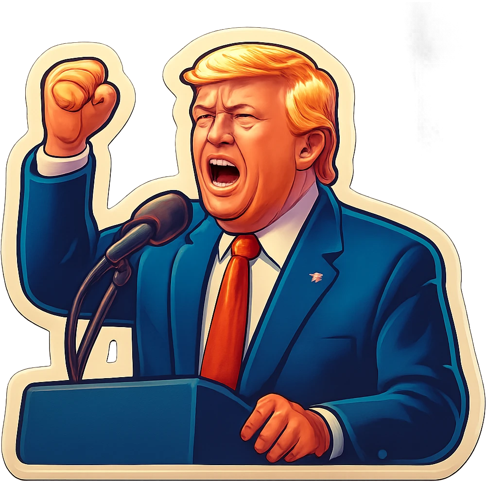 Donald Trump speaking at a rally emoji