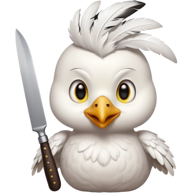 little chicken holding knive emoji