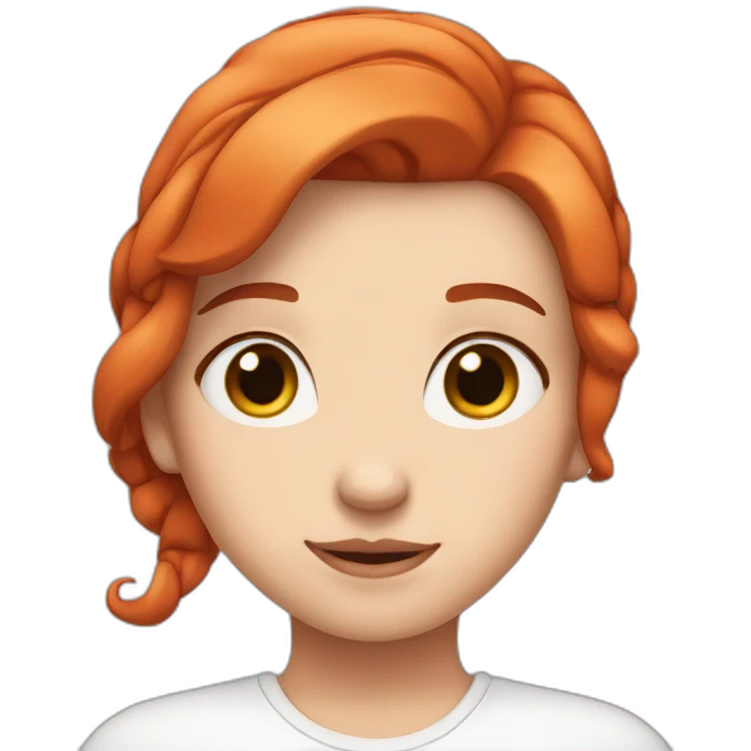 A shy white girl with red hair and alot of heart emoji
