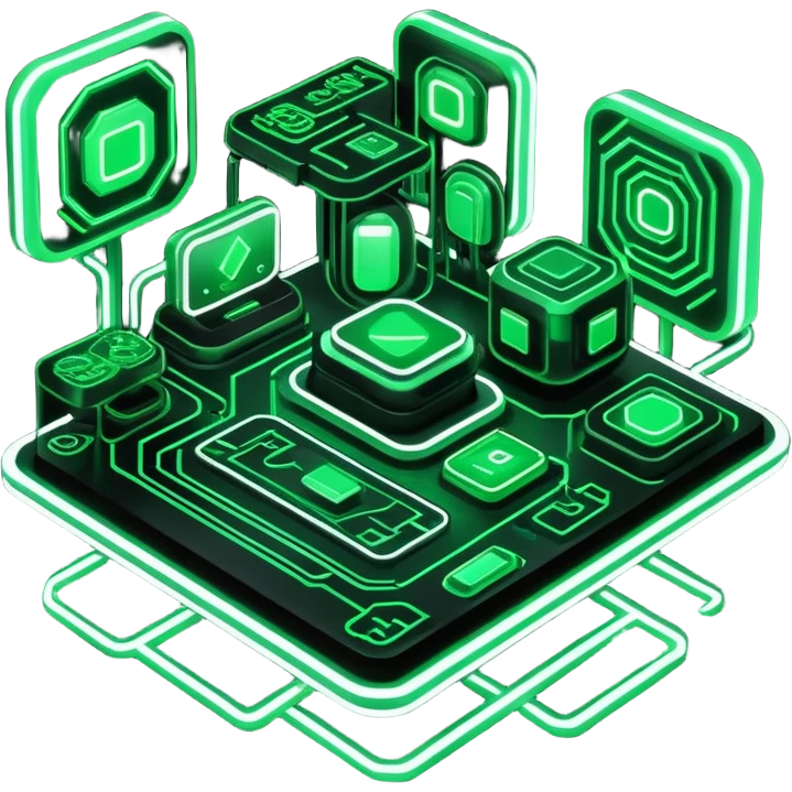 Modern Black And Green Cyber Gaming Aesthetic Scenery Deco emoji