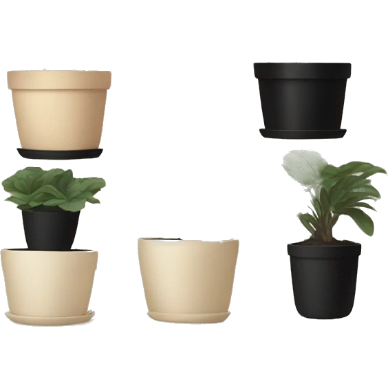 Beige and black aesthetic for potted plants in a home emoji