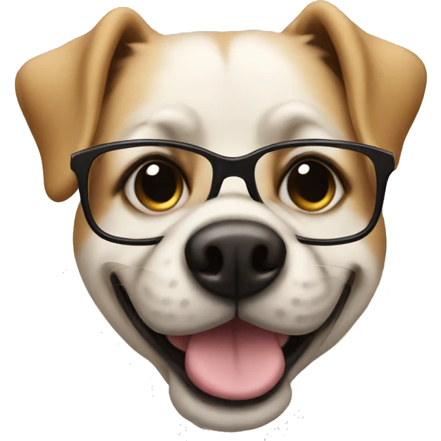 Dog with glasses emoji