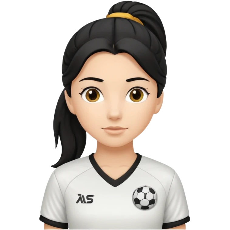 white girl tha plays soccer black hair in ponytail  emoji