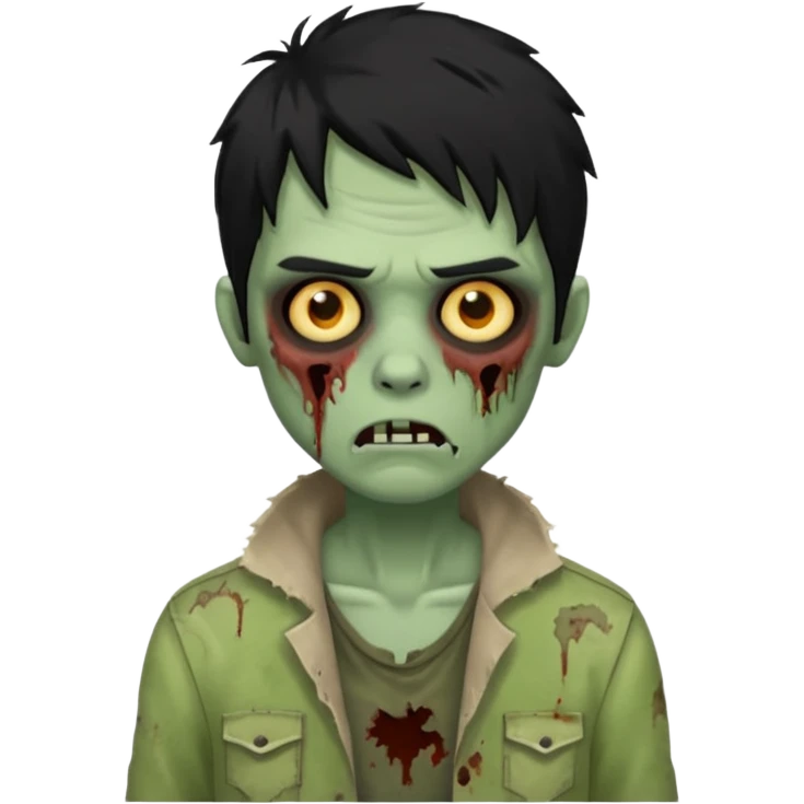 zombie de cabelo preto emoji