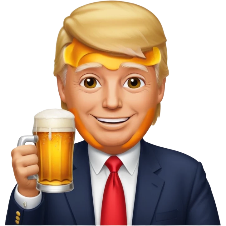 Donald trump drinking a beer emoji