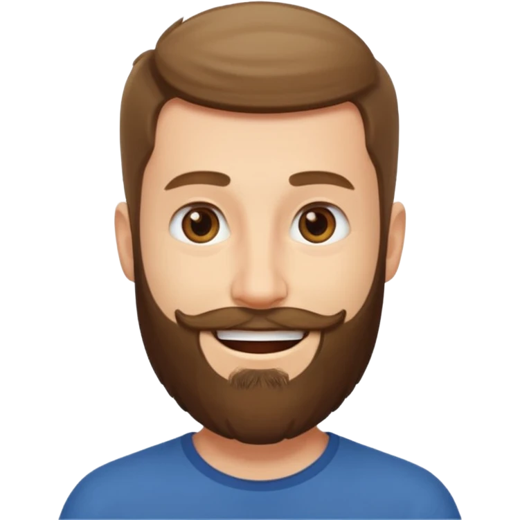 a man with short hair and long beard dont have mustache emoji