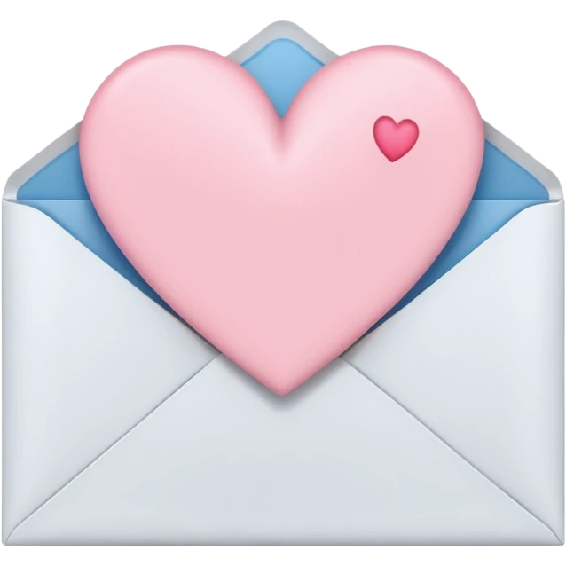 a letter envelope with a light pink heart on it emoji