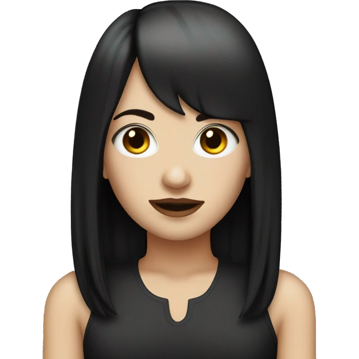 White Girl with black mullet and bridge and septum piercings emoji
