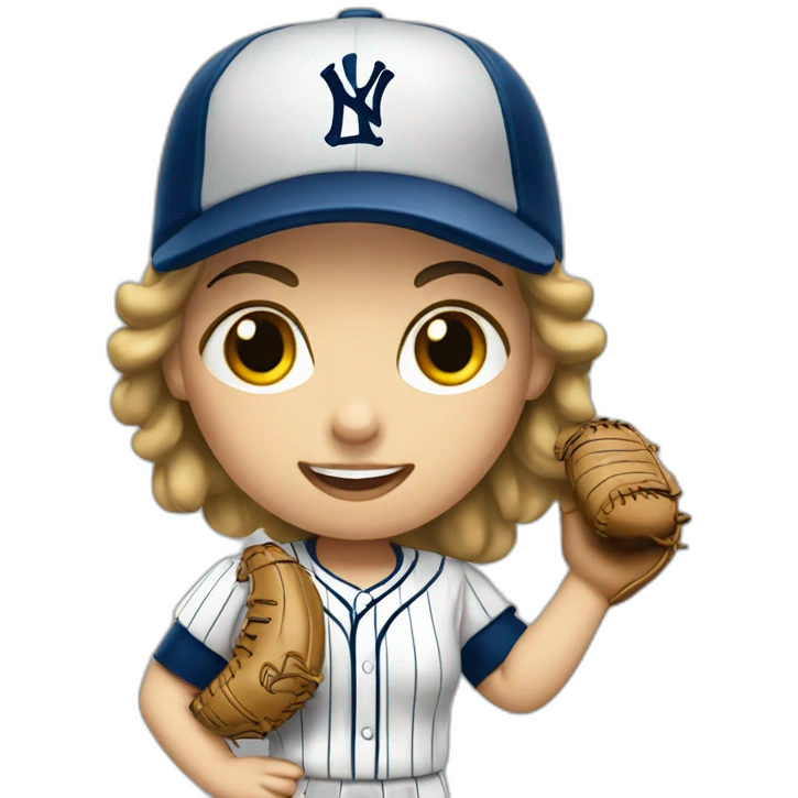 Emoji mujer profesora con un bate de béisbol emoji