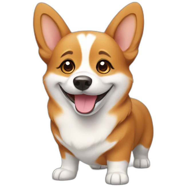 smiling brown corgi emoji