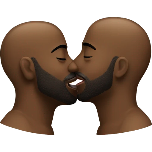 two black guys kissing emoji