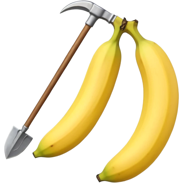 banana with eyes and a pickaxe emoji