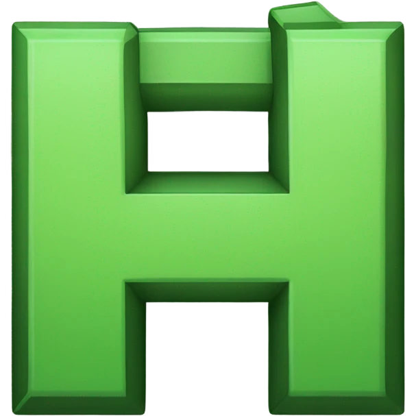 N in green colour with minecraft text and black outline emoji