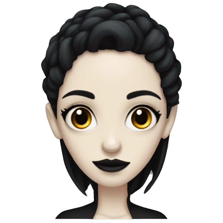 goth woman, has very pale skin, black hair emoji