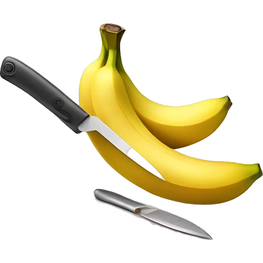 a banana being cut by a knife emoji