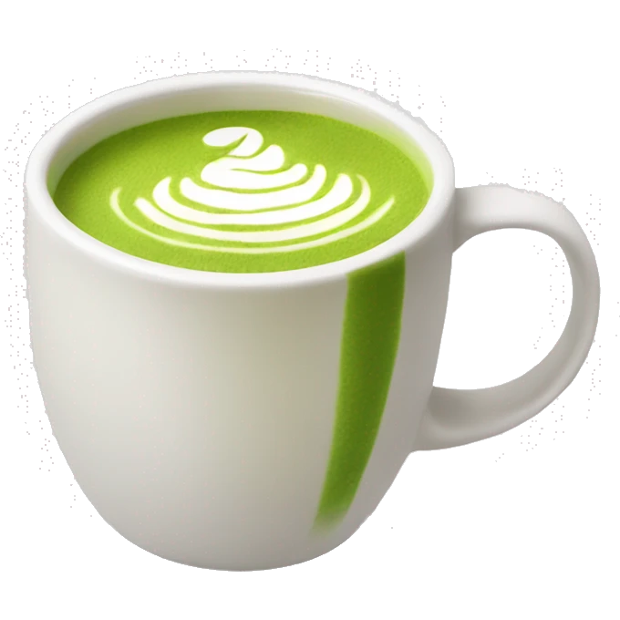 matcha laTte in white mug emoji