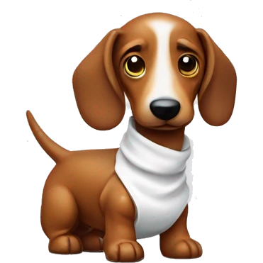 sausage dog wrapped in a white t-shirt  emoji