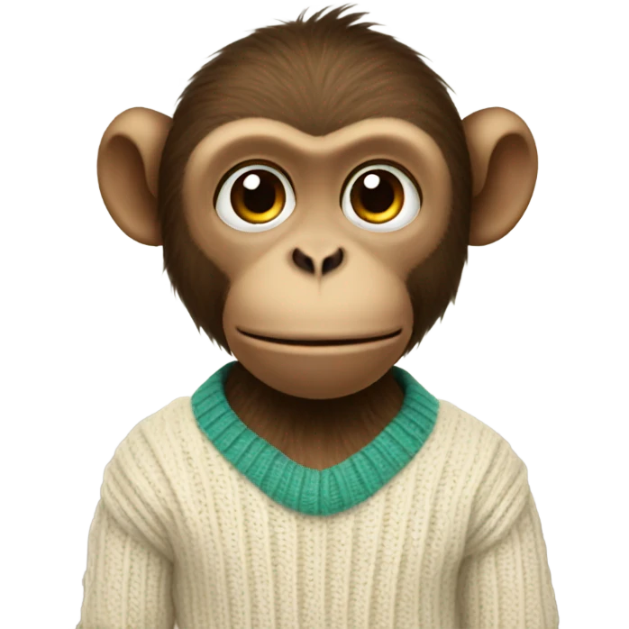 Monkey wearing sweater emoji
