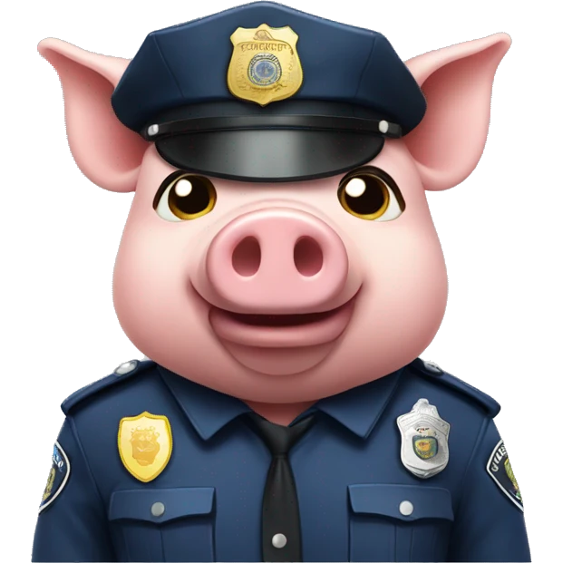 Pig wearing police uniform emoji