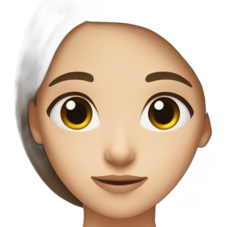 Girl with short brown hair and blue eyes emoji