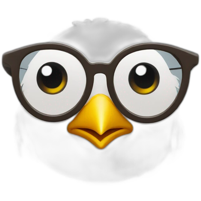 Pollito con lentes emoji