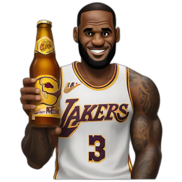 Lebron james bois une bière emoji