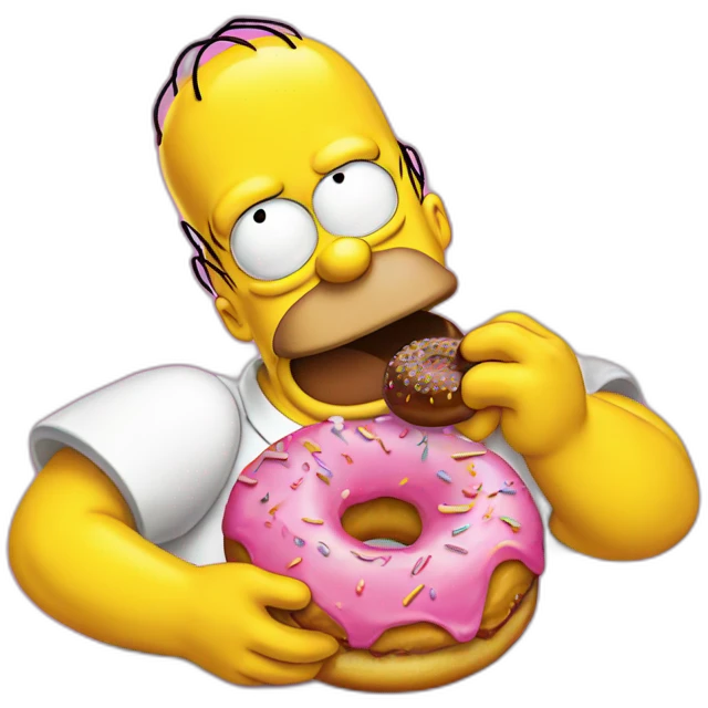Homer Simpson eat Donuts emoji
