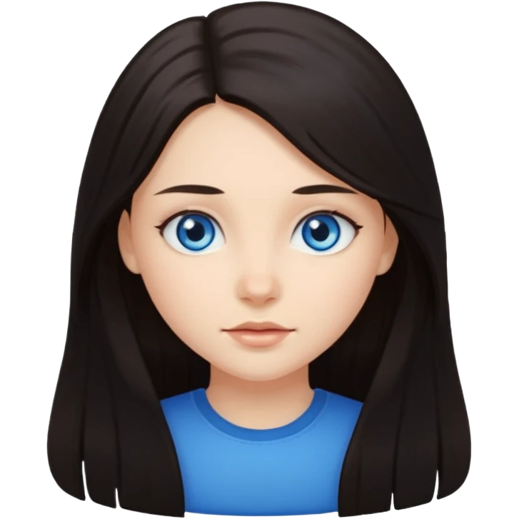 Girl with beautiful long dark hair emoji