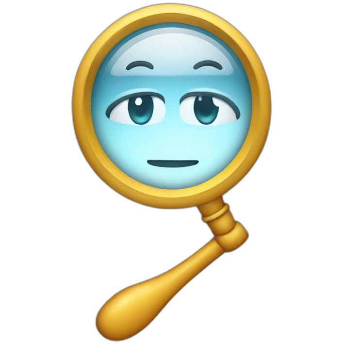 looking through magnifying glass emoji