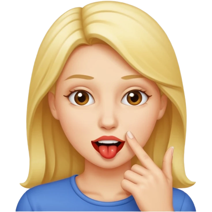 Woman biting her finger emoji