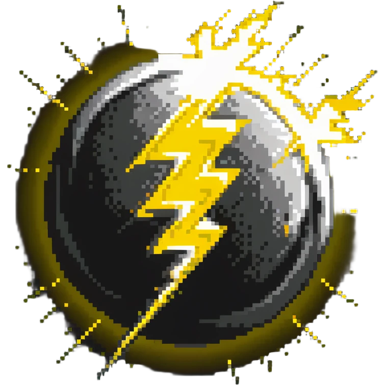 Glowing yellow orb with speed lines, color #eab308 with lighter glow, motion lines, lightning bolt symbol, dynamic energetic appearance emoji