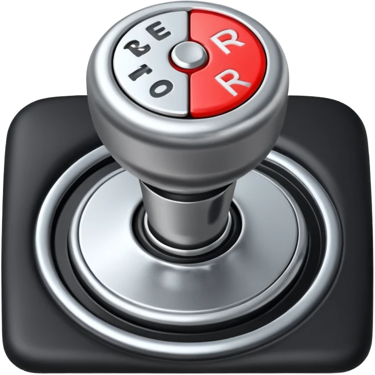 car gear shift stick with R for reverse highlighted emoji
