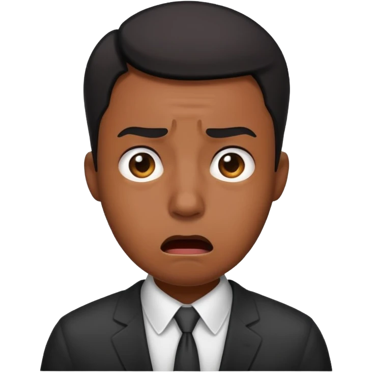 Black office employee panic emoji