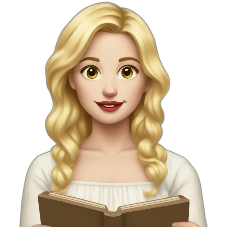 Painting blonde gorl with palette emoji