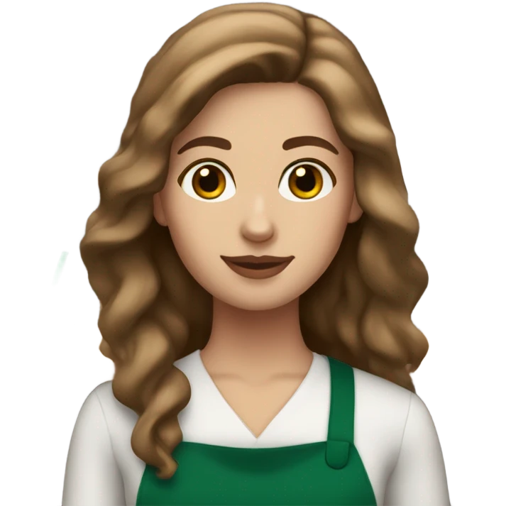 white female starbucks barista with brown hair emoji