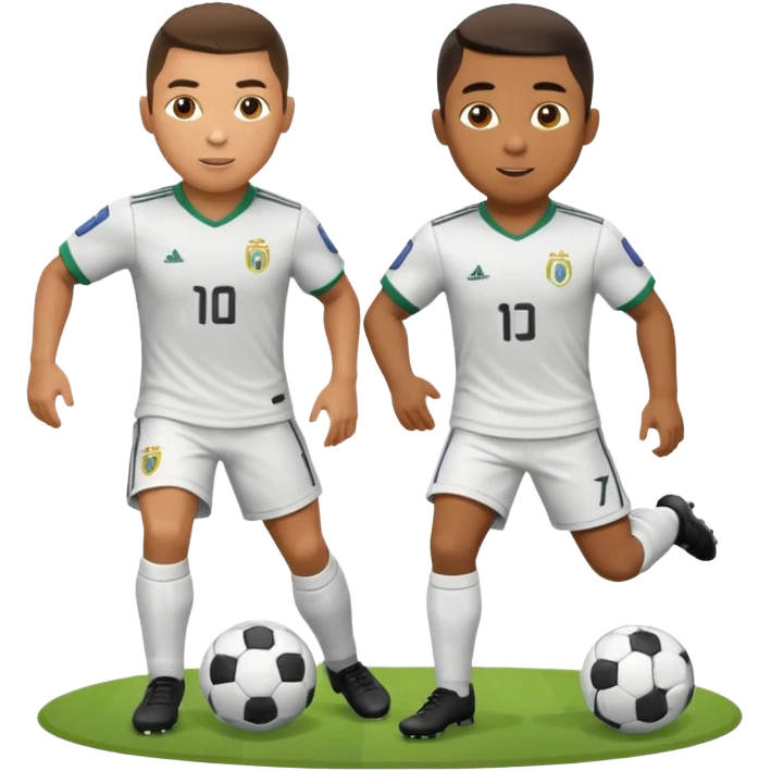 ronaldo and robinho playing football emoji