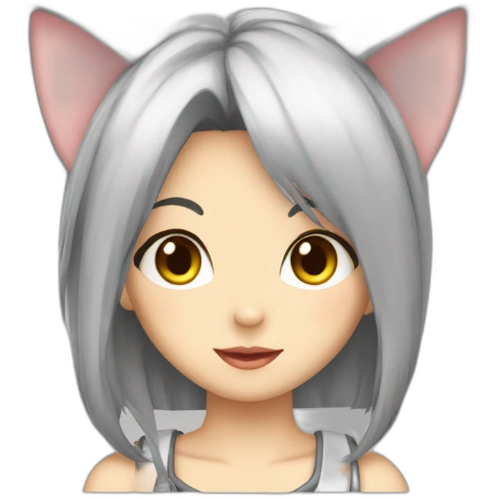 femme anime oreille de chat emoji